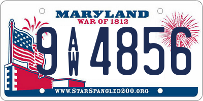 MD license plate 9AW4856