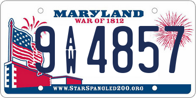 MD license plate 9AW4857