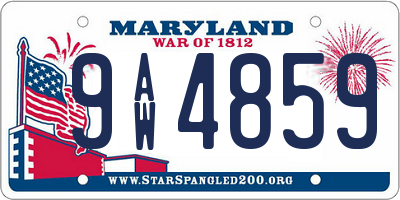 MD license plate 9AW4859