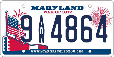 MD license plate 9AW4864