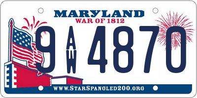 MD license plate 9AW4870