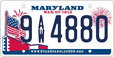 MD license plate 9AW4880