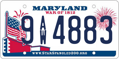 MD license plate 9AW4883