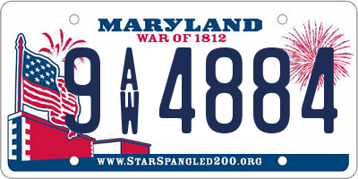 MD license plate 9AW4884