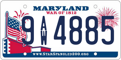MD license plate 9AW4885