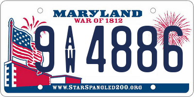 MD license plate 9AW4886