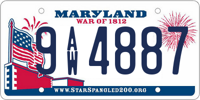 MD license plate 9AW4887