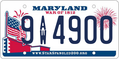 MD license plate 9AW4900