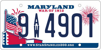 MD license plate 9AW4901