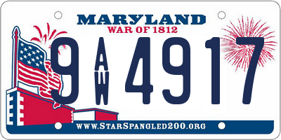 MD license plate 9AW4917