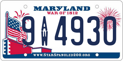MD license plate 9AW4930