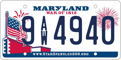 MD license plate 9AW4940