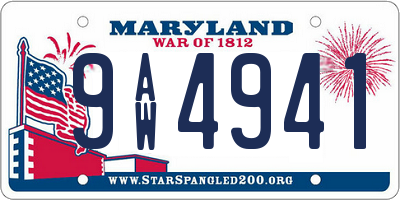 MD license plate 9AW4941