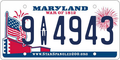 MD license plate 9AW4943