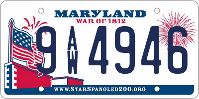 MD license plate 9AW4946