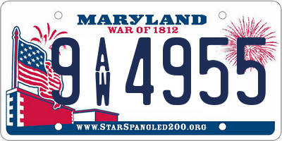 MD license plate 9AW4955