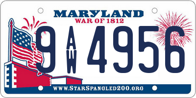 MD license plate 9AW4956