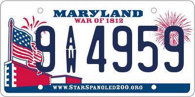 MD license plate 9AW4959