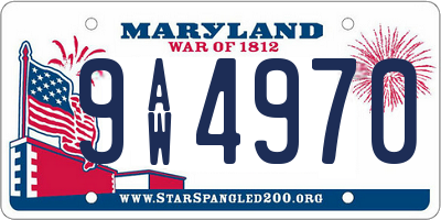 MD license plate 9AW4970