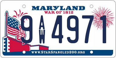 MD license plate 9AW4971