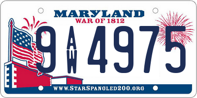 MD license plate 9AW4975