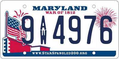 MD license plate 9AW4976
