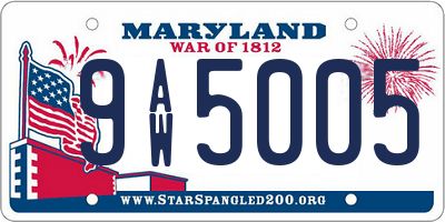 MD license plate 9AW5005