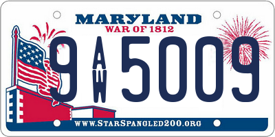 MD license plate 9AW5009