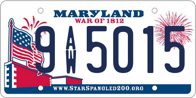MD license plate 9AW5015