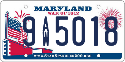 MD license plate 9AW5018