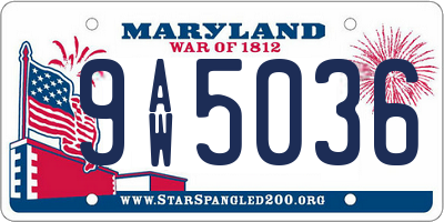 MD license plate 9AW5036