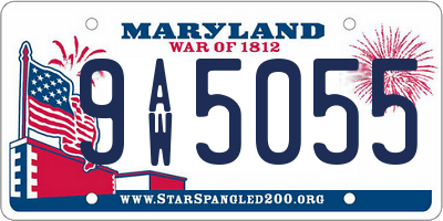MD license plate 9AW5055