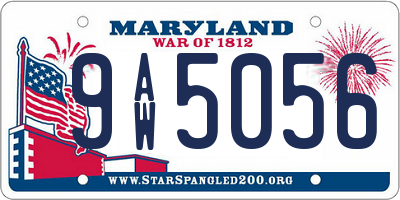MD license plate 9AW5056