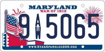 MD license plate 9AW5065