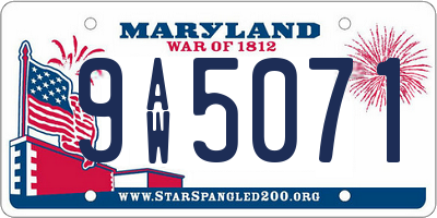 MD license plate 9AW5071