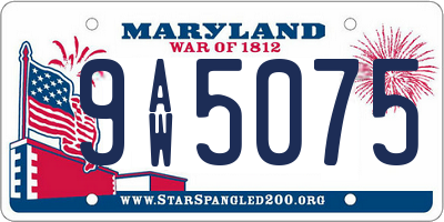 MD license plate 9AW5075