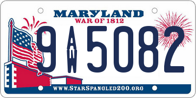 MD license plate 9AW5082