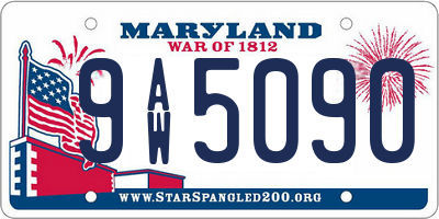 MD license plate 9AW5090