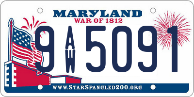 MD license plate 9AW5091