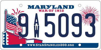MD license plate 9AW5093