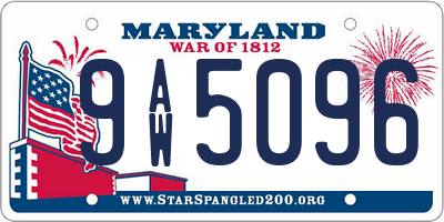 MD license plate 9AW5096
