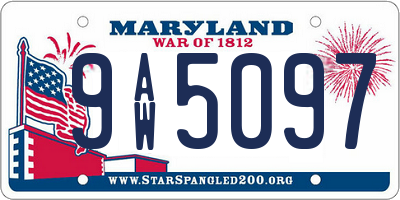 MD license plate 9AW5097