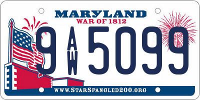 MD license plate 9AW5099