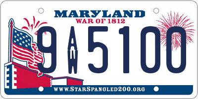 MD license plate 9AW5100