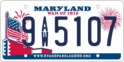 MD license plate 9AW5107