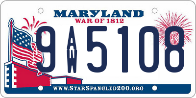 MD license plate 9AW5108