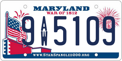 MD license plate 9AW5109