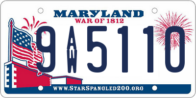 MD license plate 9AW5110