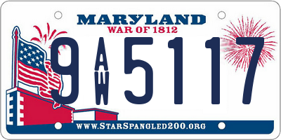 MD license plate 9AW5117