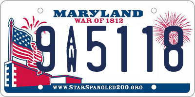 MD license plate 9AW5118